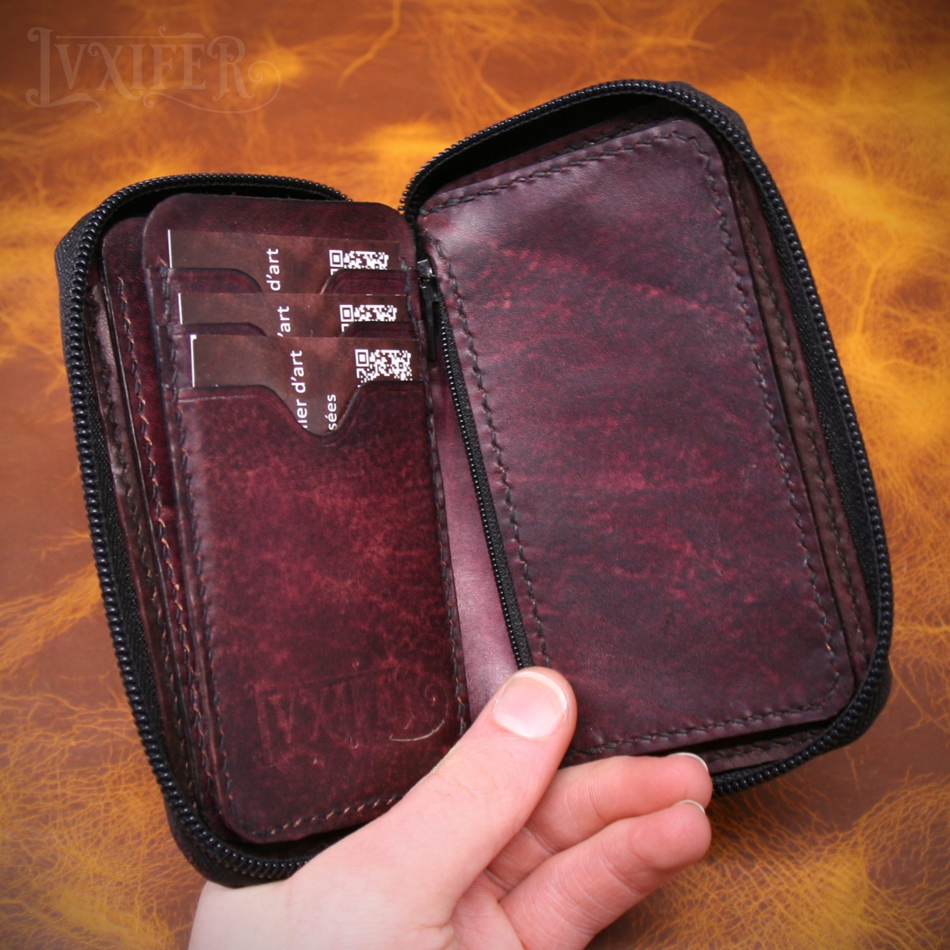 Portefeuille compact violet/pourpre – Image 3