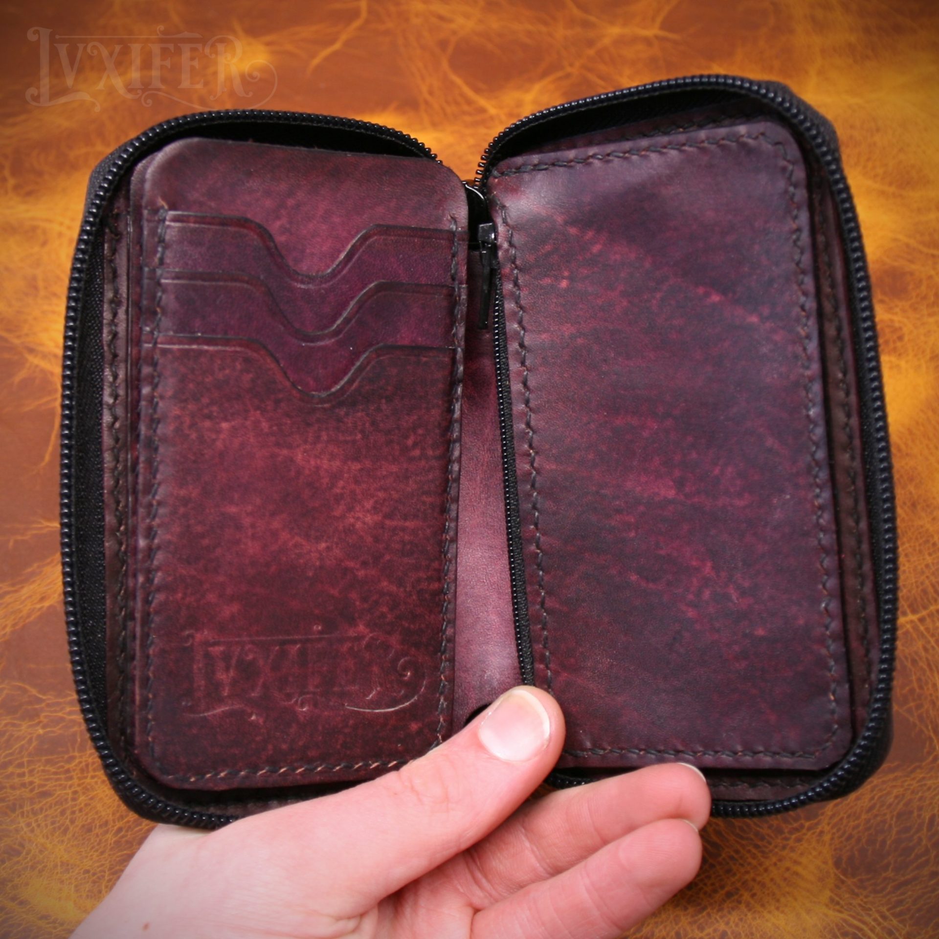 Portefeuille compact violet/pourpre – Image 4