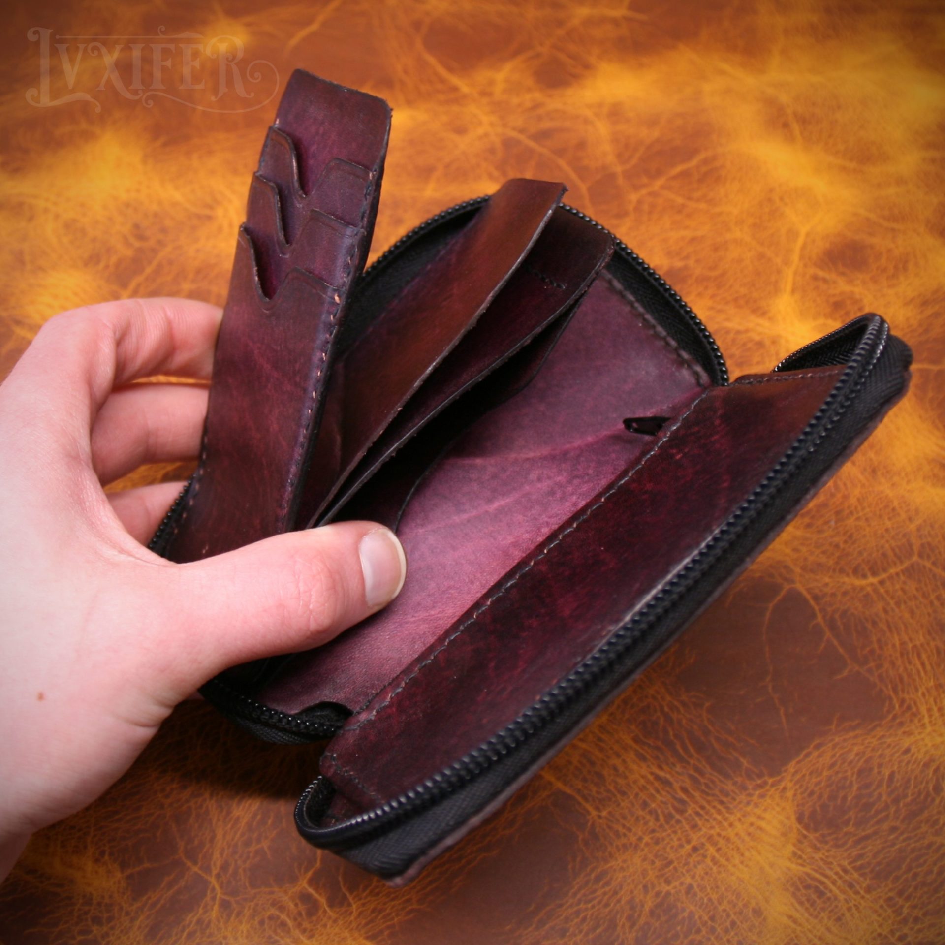Portefeuille compact violet/pourpre – Image 5