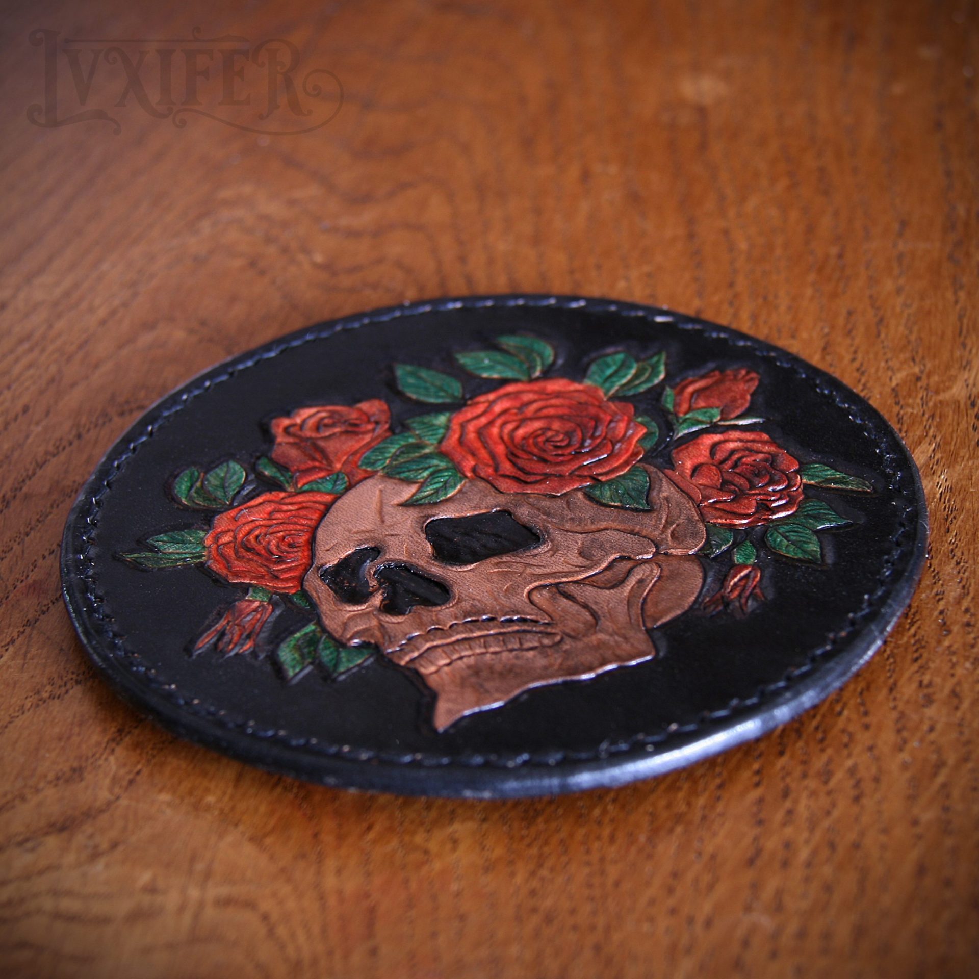 Sous-verre crâne et roses – Image 3