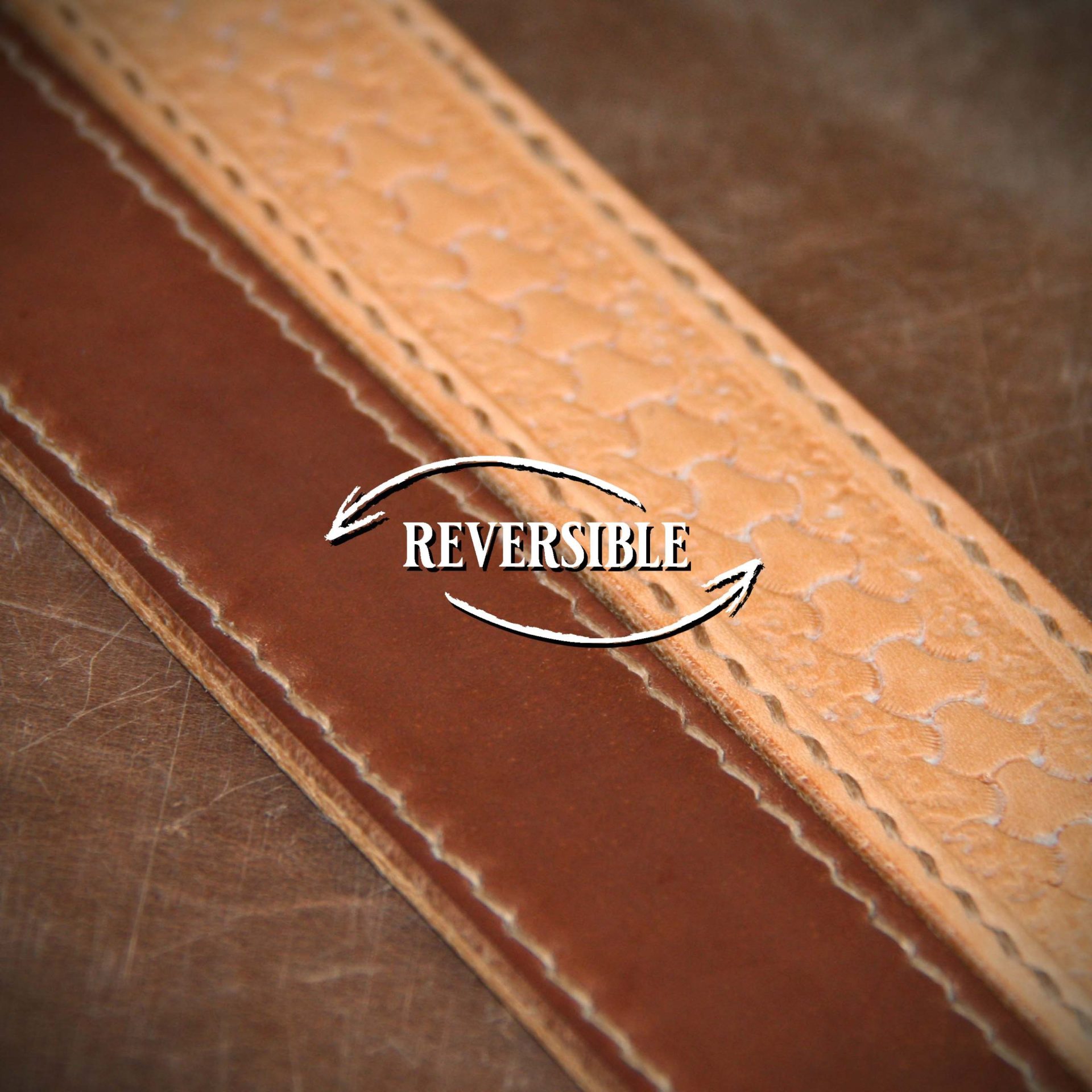 Ceinture à motif, réversible - 3 cm - Tresse naturelle – Image 4