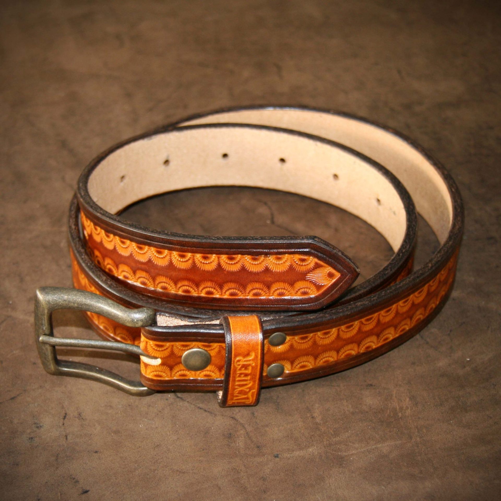 Ceinture à motif - 3 cm - Estampée, bourbon
