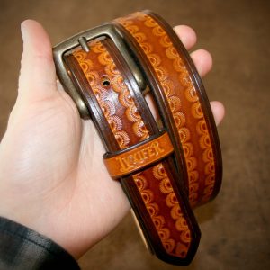 Ceinture à motif - 3 cm - Estampée, bourbon