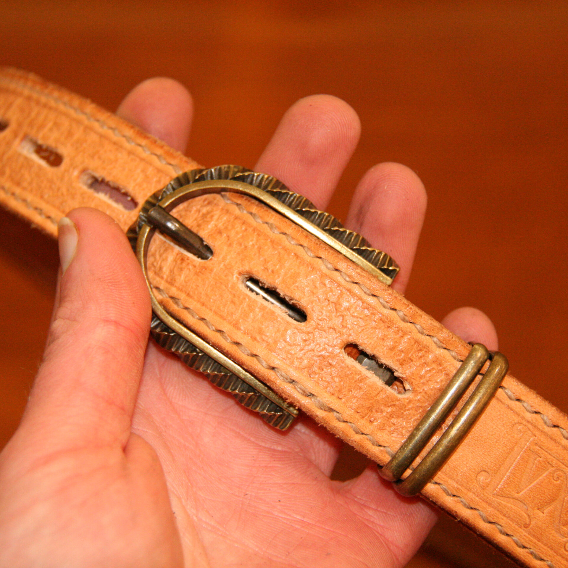 Ceinture à motif, réversible - 3 cm - Tresse naturelle – Image 3