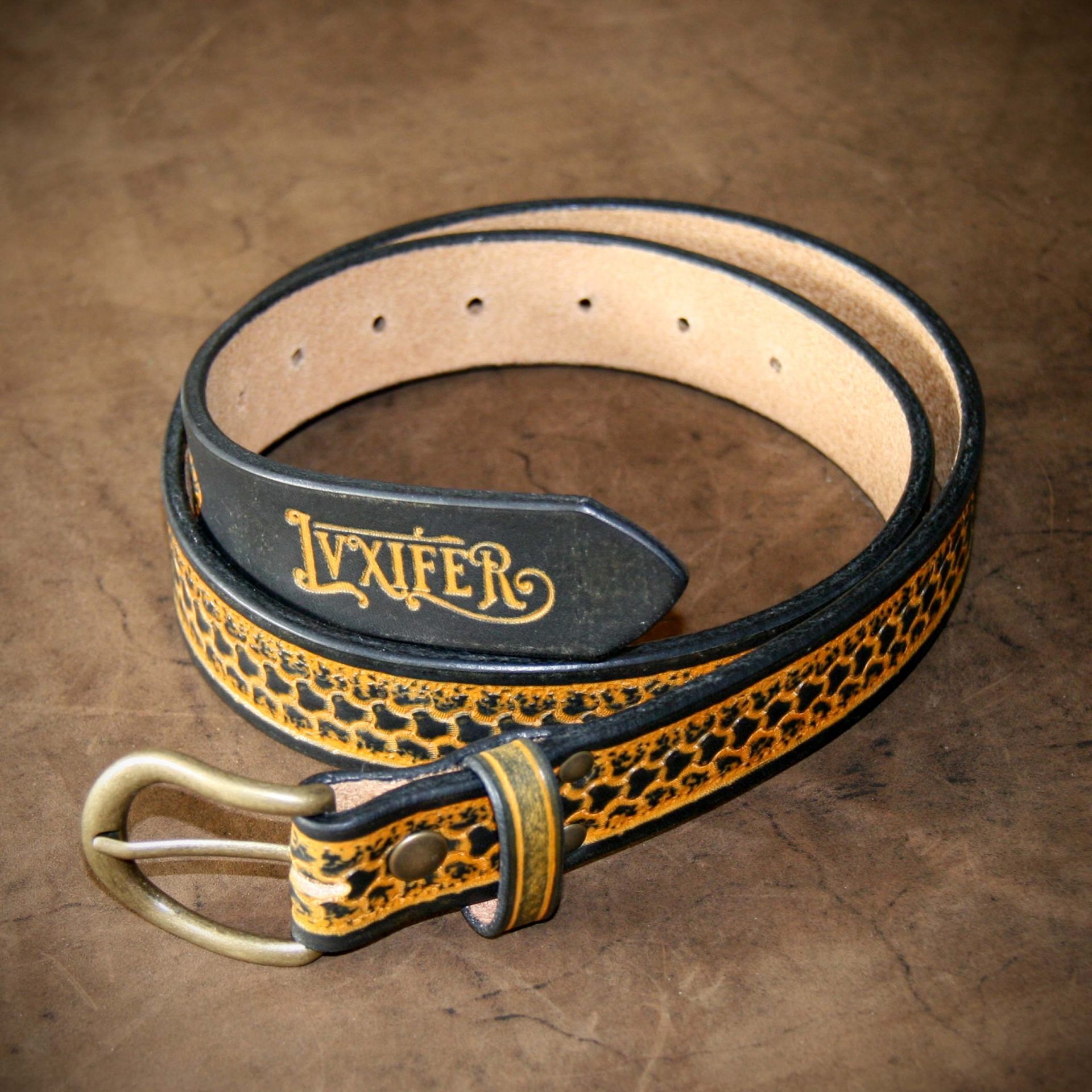 Ceinture à motif - 3 cm - Estampée, jaune & noir