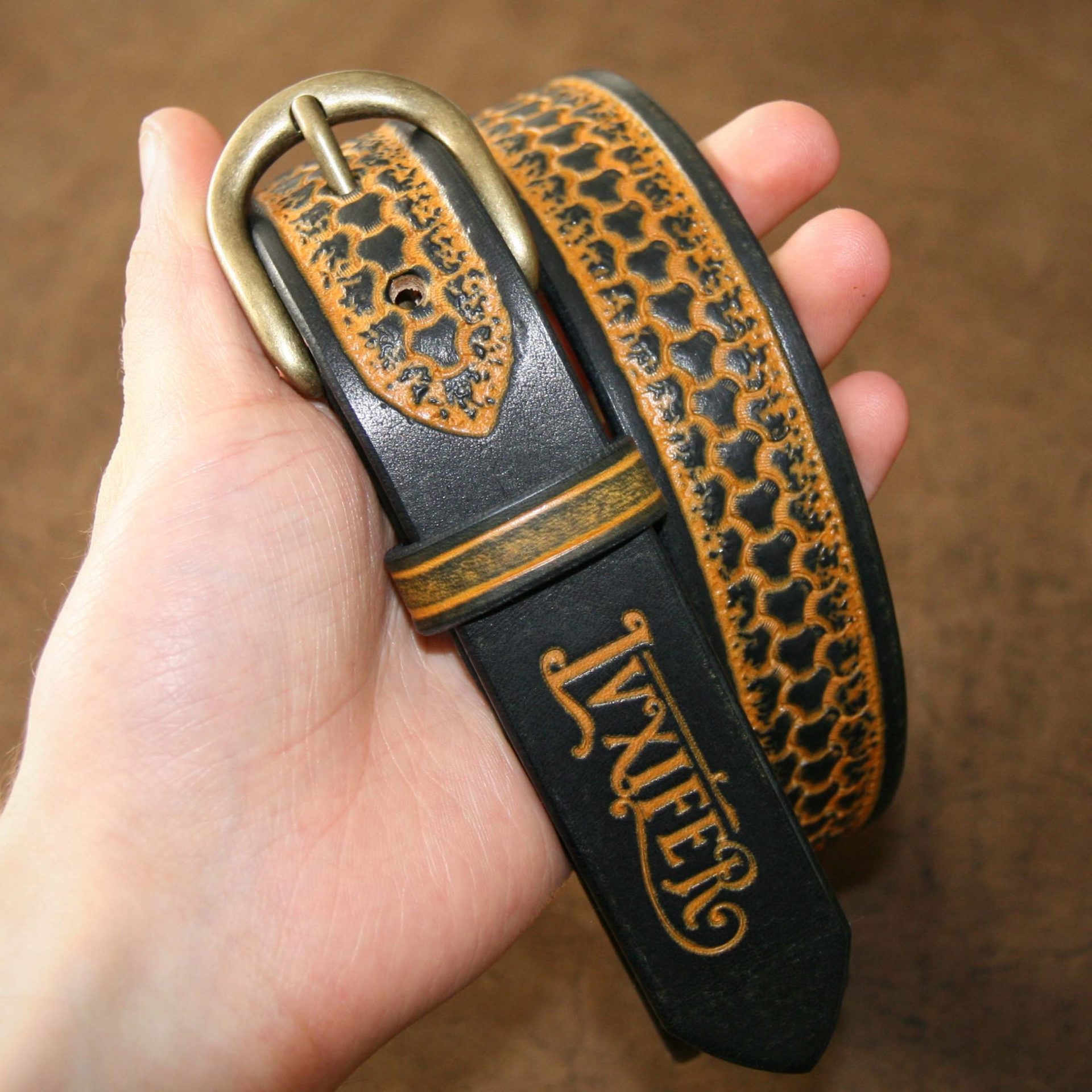 Ceinture à motif - 3 cm - Estampée, jaune & noir
