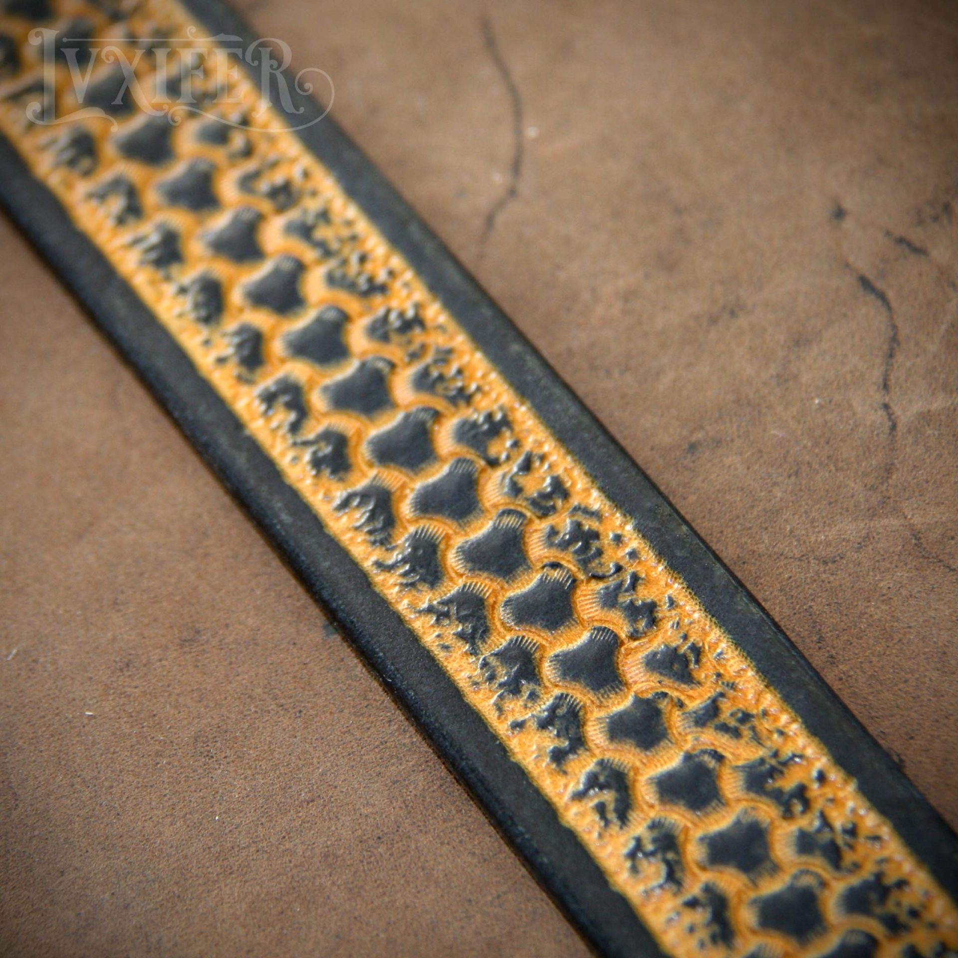 Ceinture à motif - 3 cm - Estampée, jaune & noir – Image 3
