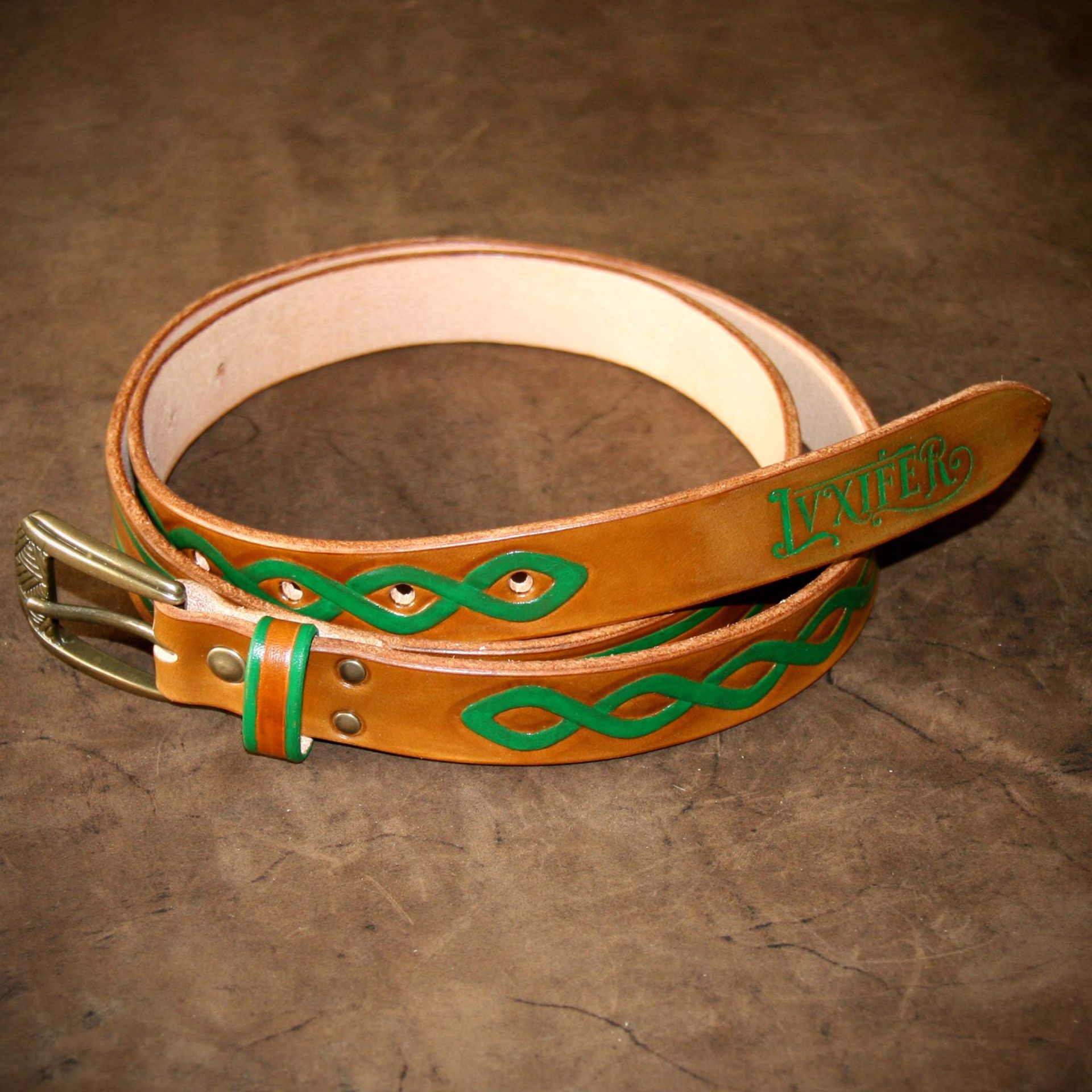Ceinture à motif - 2,5 cm - Tresse verte