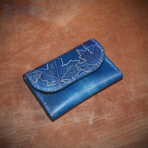 Porte-cartes de visite Feuilles bleues