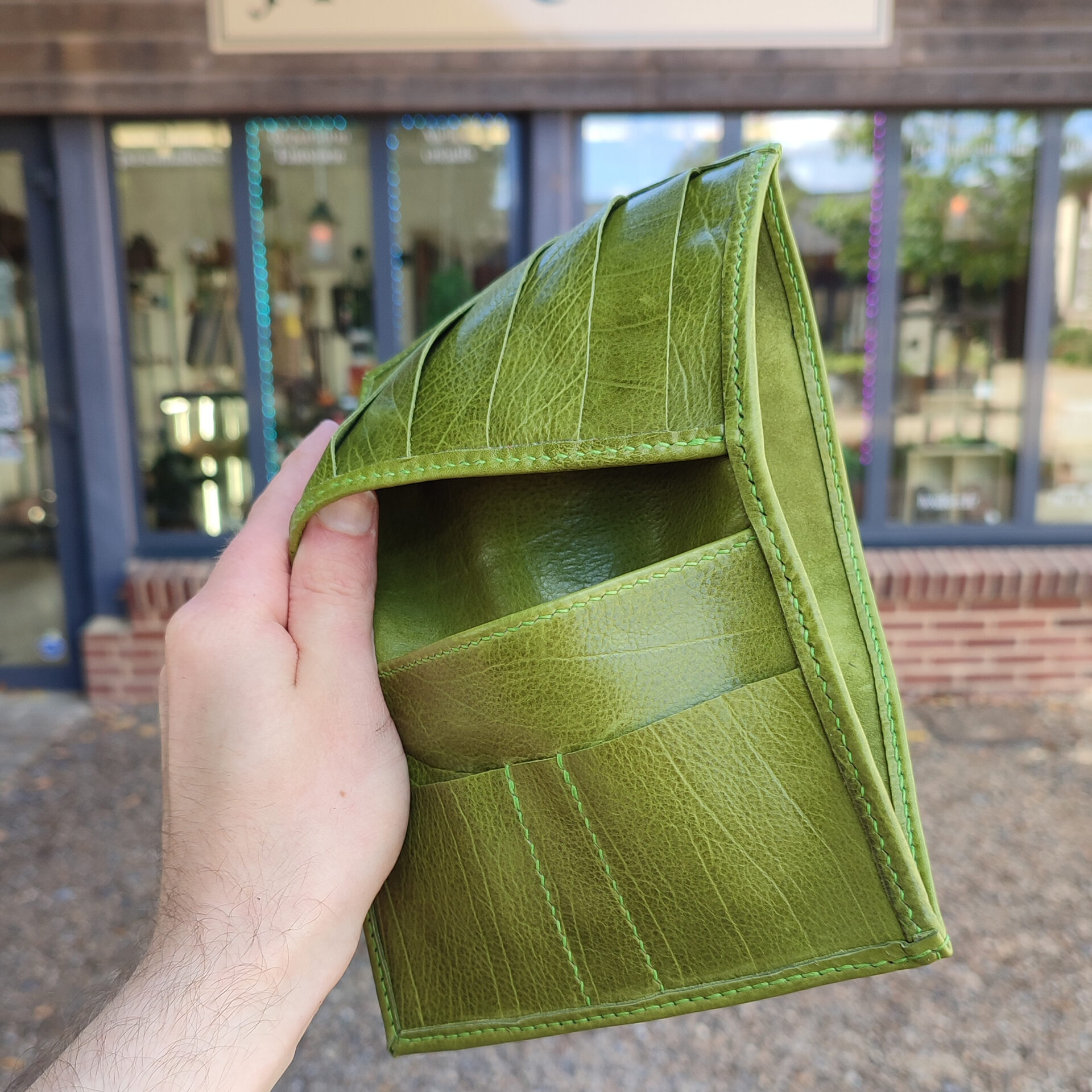 Portefeuille souple vert – Image 3